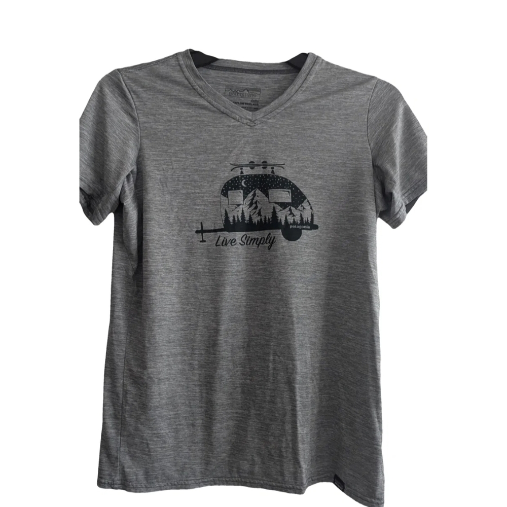 Patagonia Gray Graphic Capilene Baselayere Tee